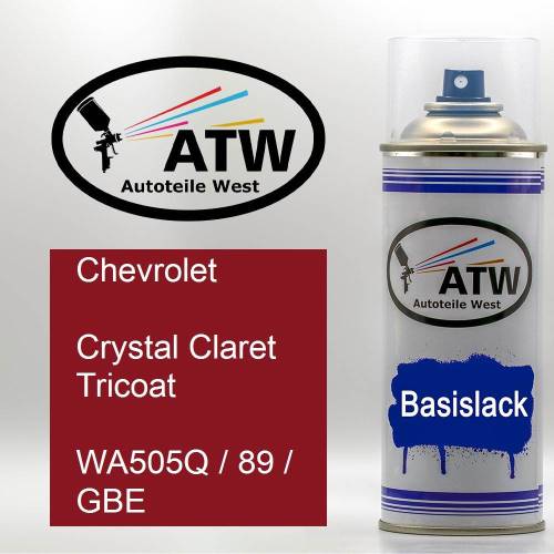 Chevrolet, Crystal Claret Tricoat, WA505Q / 89 / GBE: 400ml Sprühdose, von ATW Autoteile West.